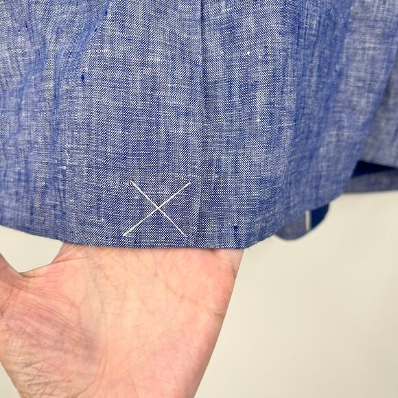 Talbots plus size chambray 100% linen blazer jacket button front lined size 24W - Picture 3 of 8